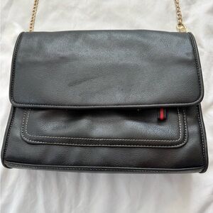 Liz Claiborne Black Crossbody Bag with Gold Chain